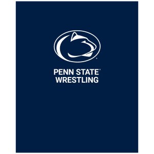 navy folder with Penn State Wrestling below Athletic Logo